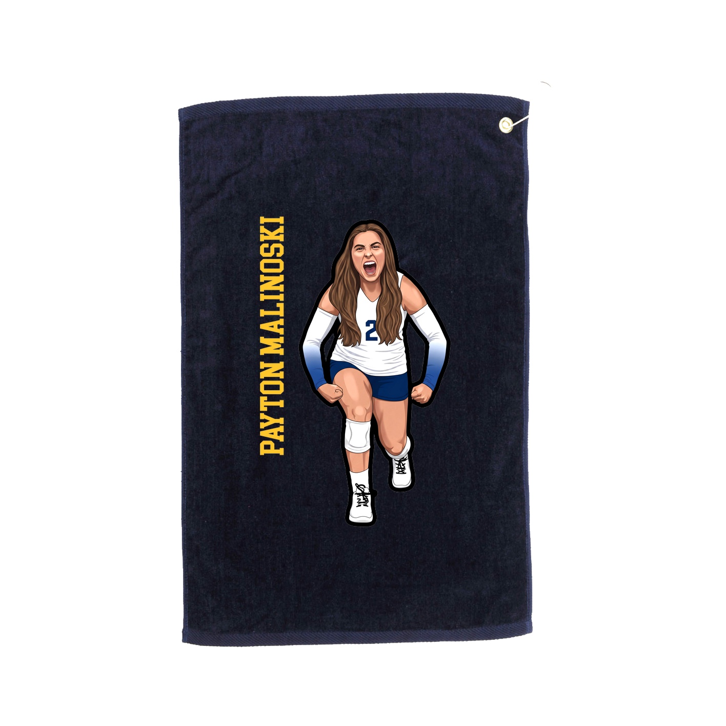 Golf Towel — Name Vertical in Navy