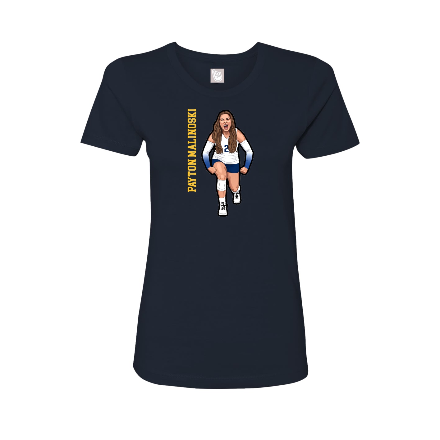 Womens Tee — Name Vertical in Navy