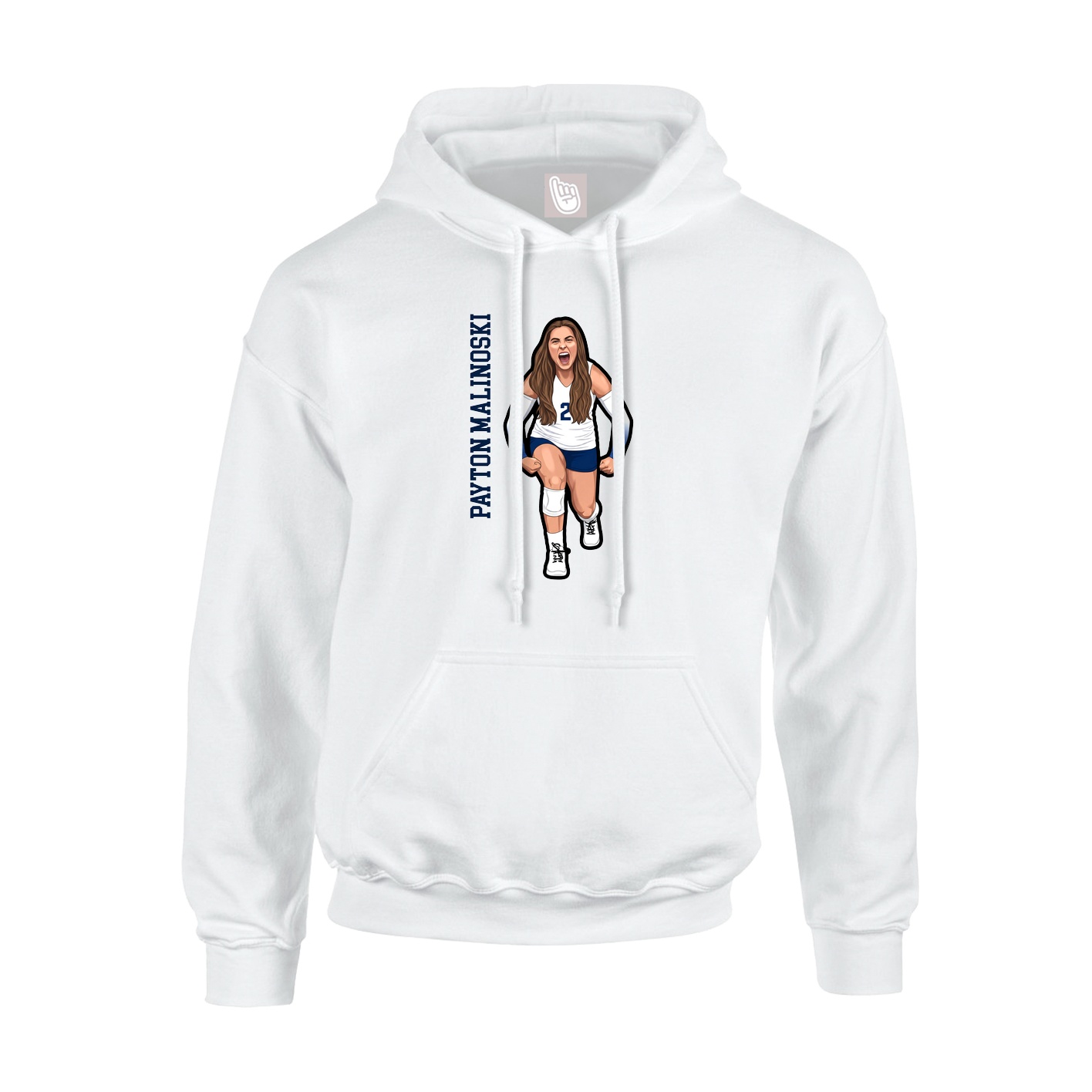 Hoodie — Name Vertical in White