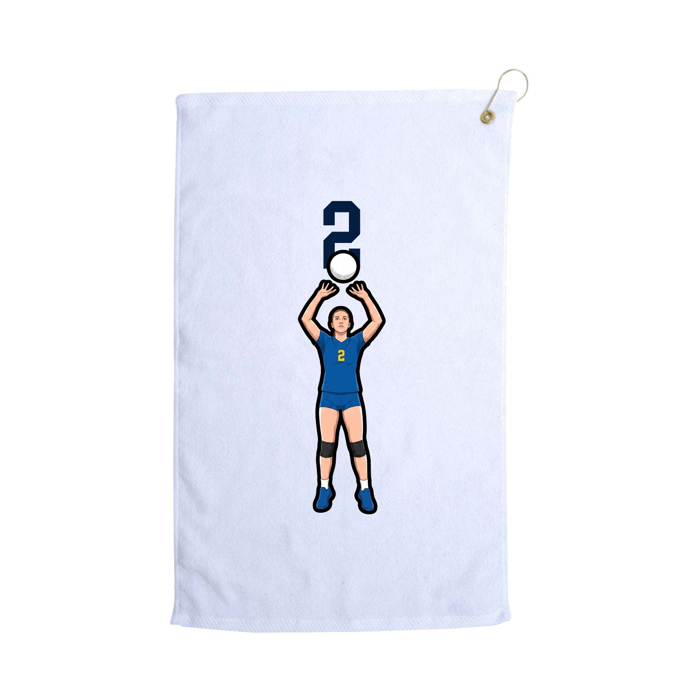 Golf Towel — Number Top in White