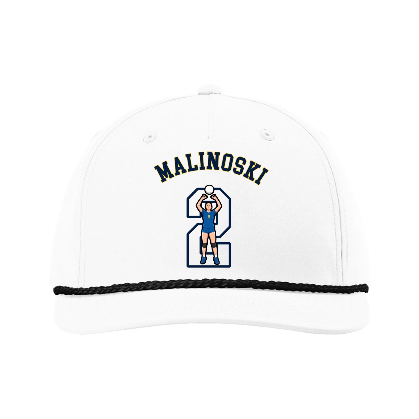 Five-Panel Classic Rope Cap — Shirsey Arch in White