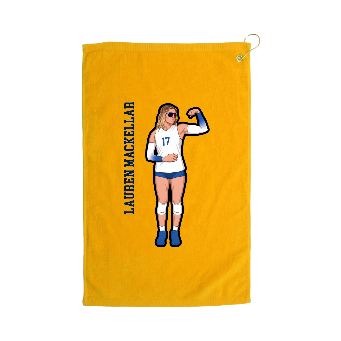 Golf Towel — Name Vertical in Gold