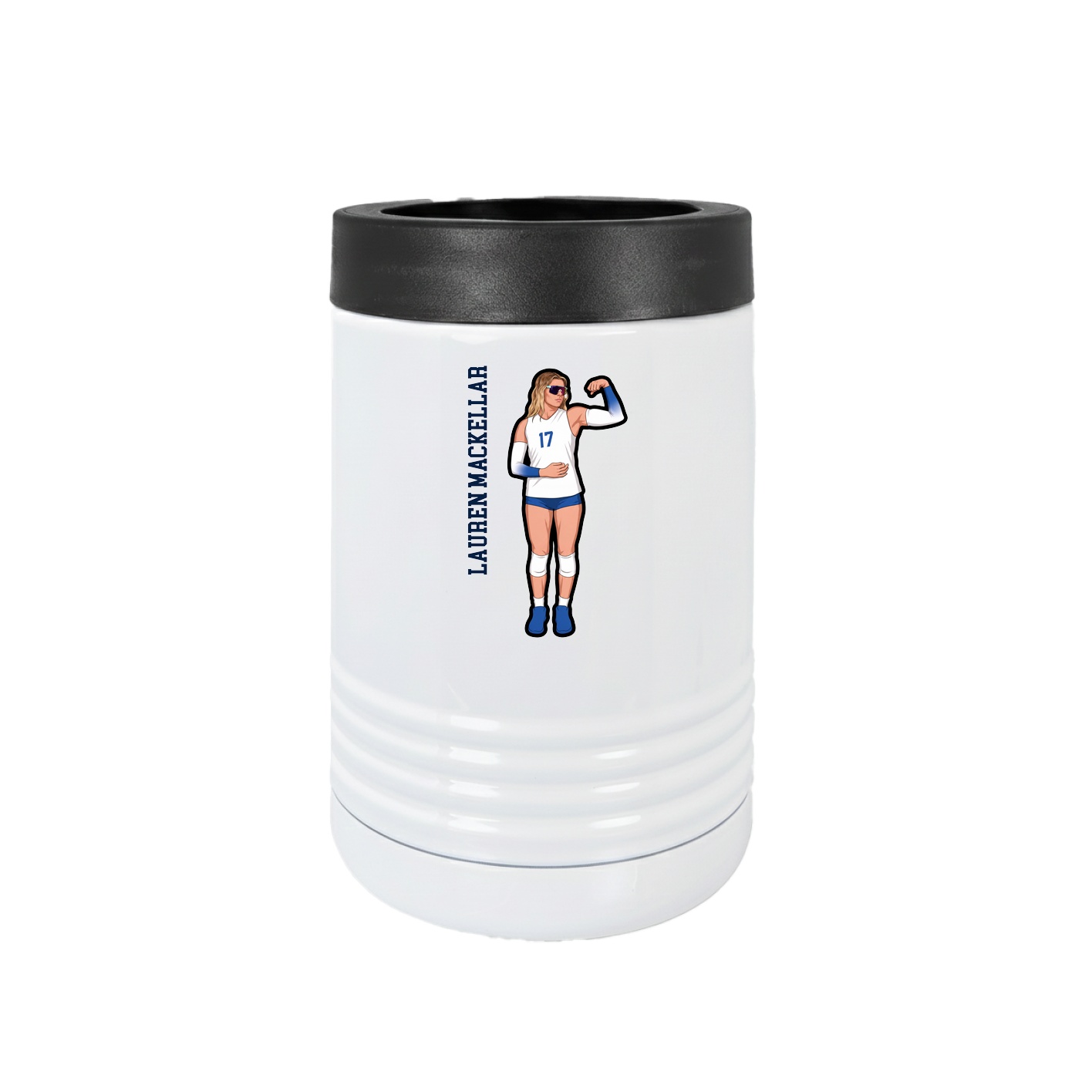 Beverage Holder — Name Vertical in White