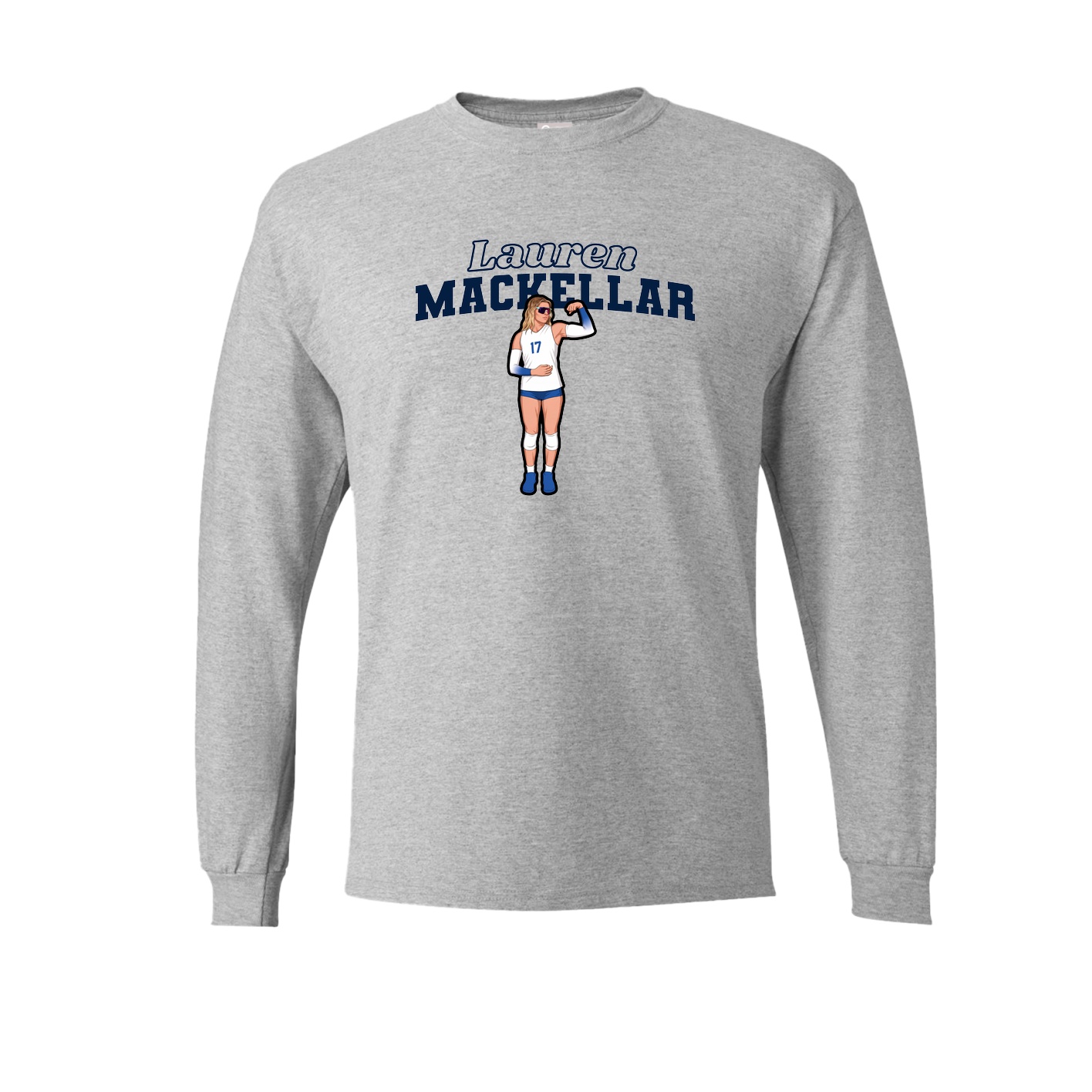 Long Sleeve Tee — Name Arch in Grey