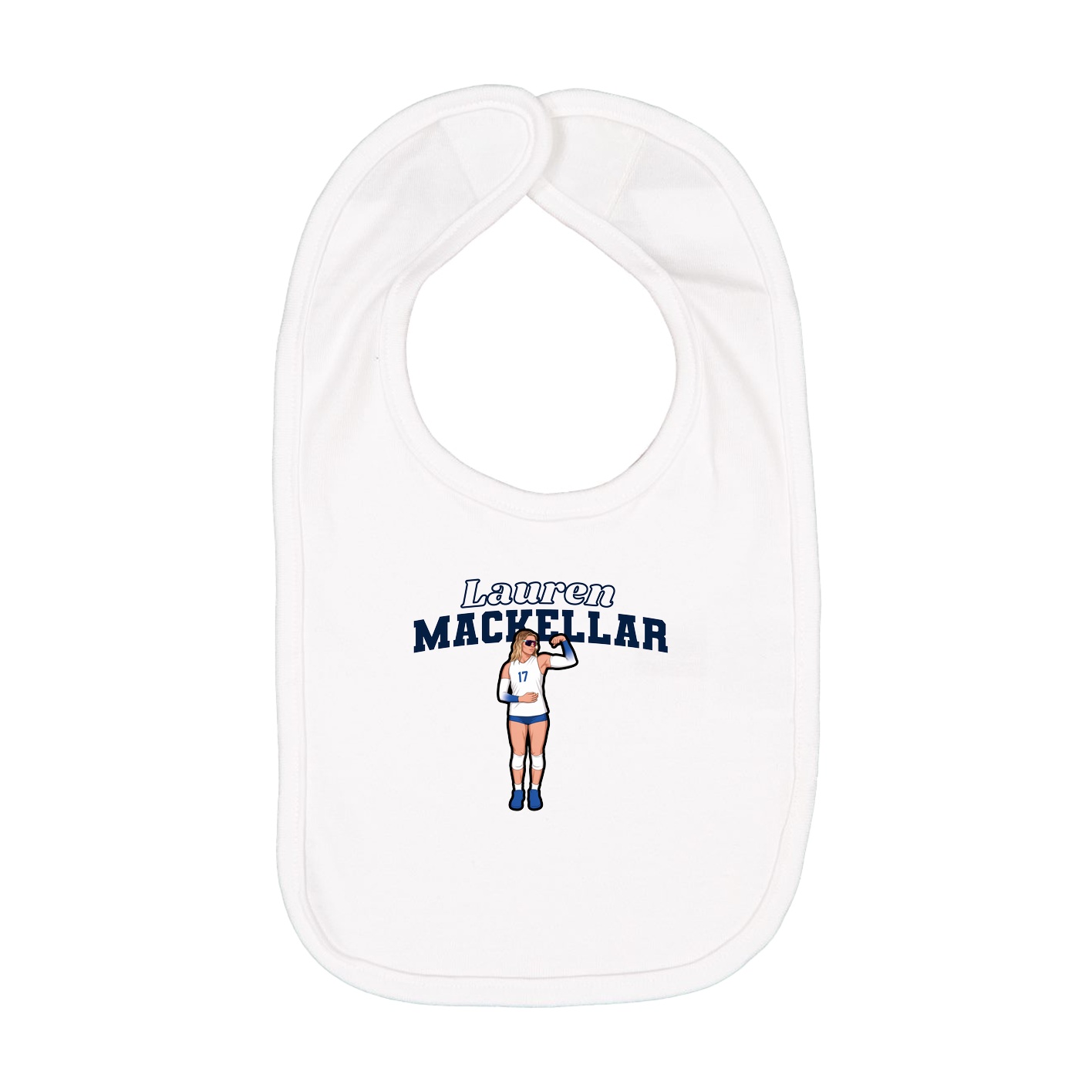Infant Bib — Name Arch in White