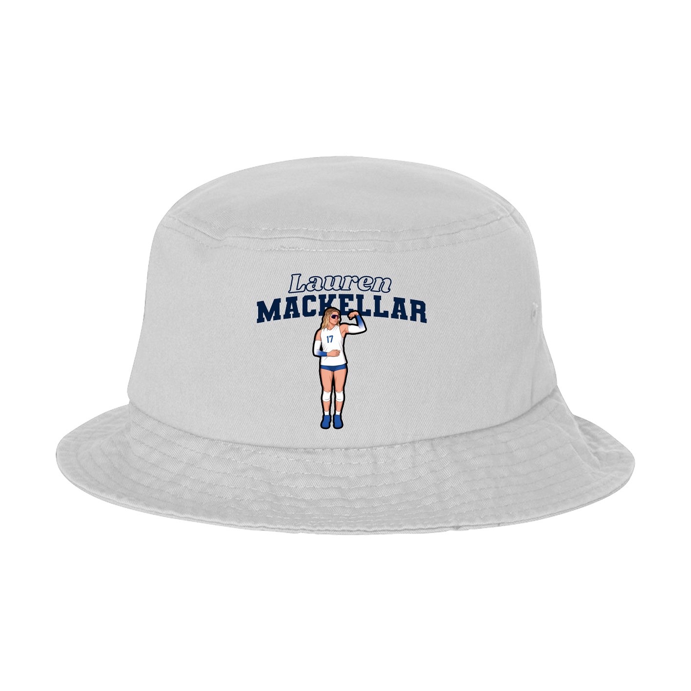 Bucket Cap — Name Arch in White