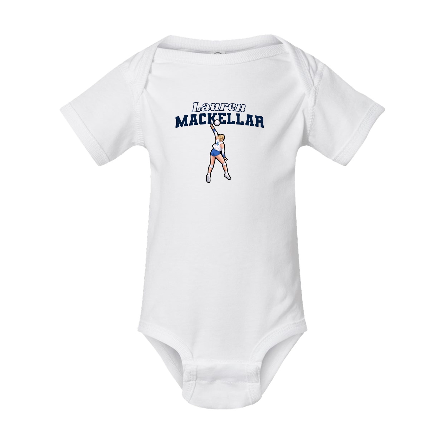 Baby Onesie — Name Arch in White