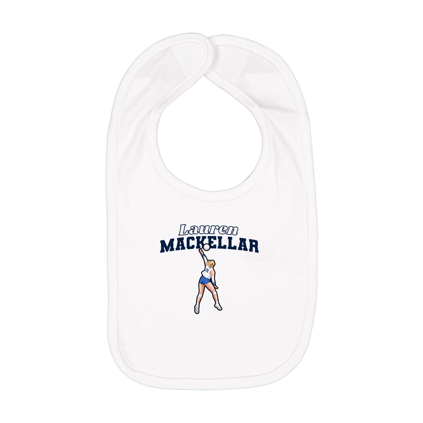 Infant Bib — Name Arch in White