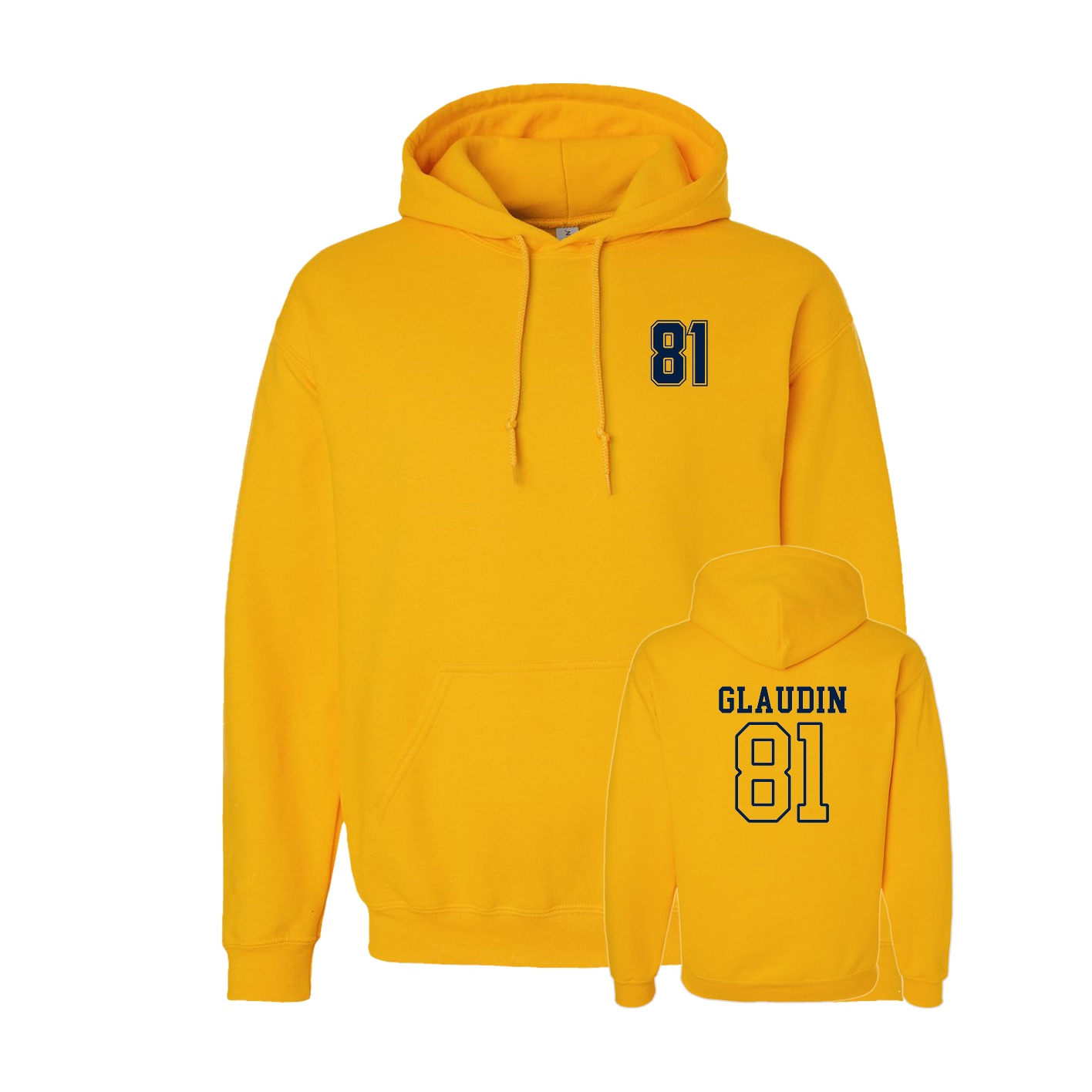 Hoodie — Chest Back in Gold