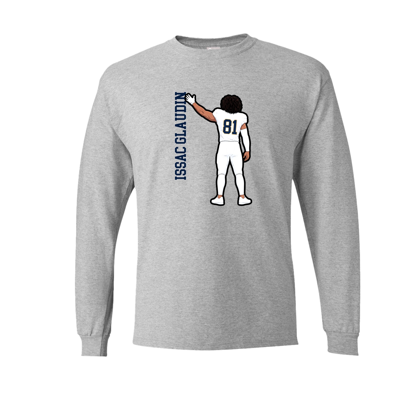Long Sleeve Tee — Name Vertical in Grey