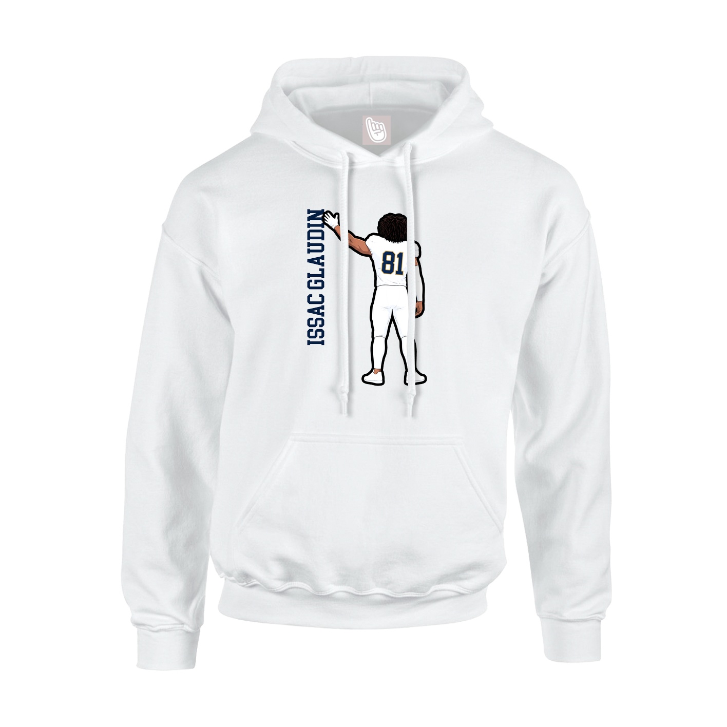 Youth Hoodie — Name Vertical in White