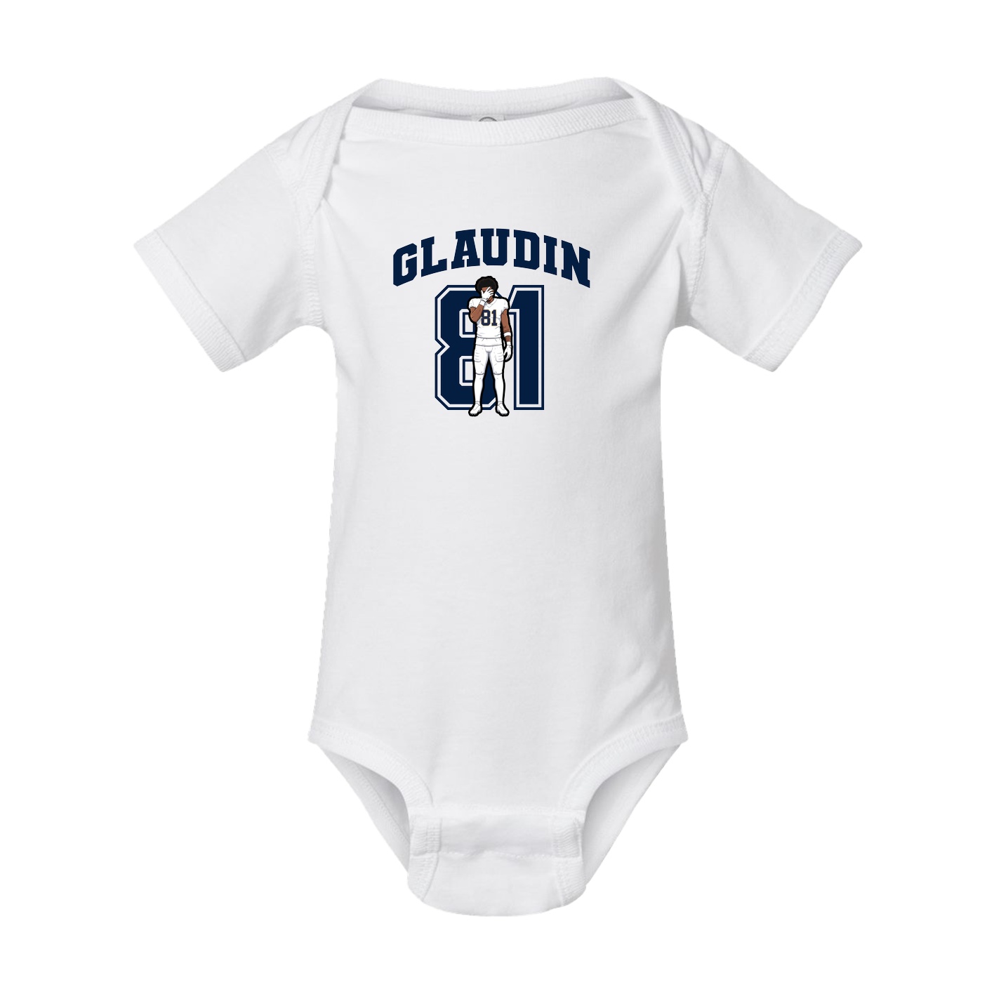 Baby Onesie — Number in White