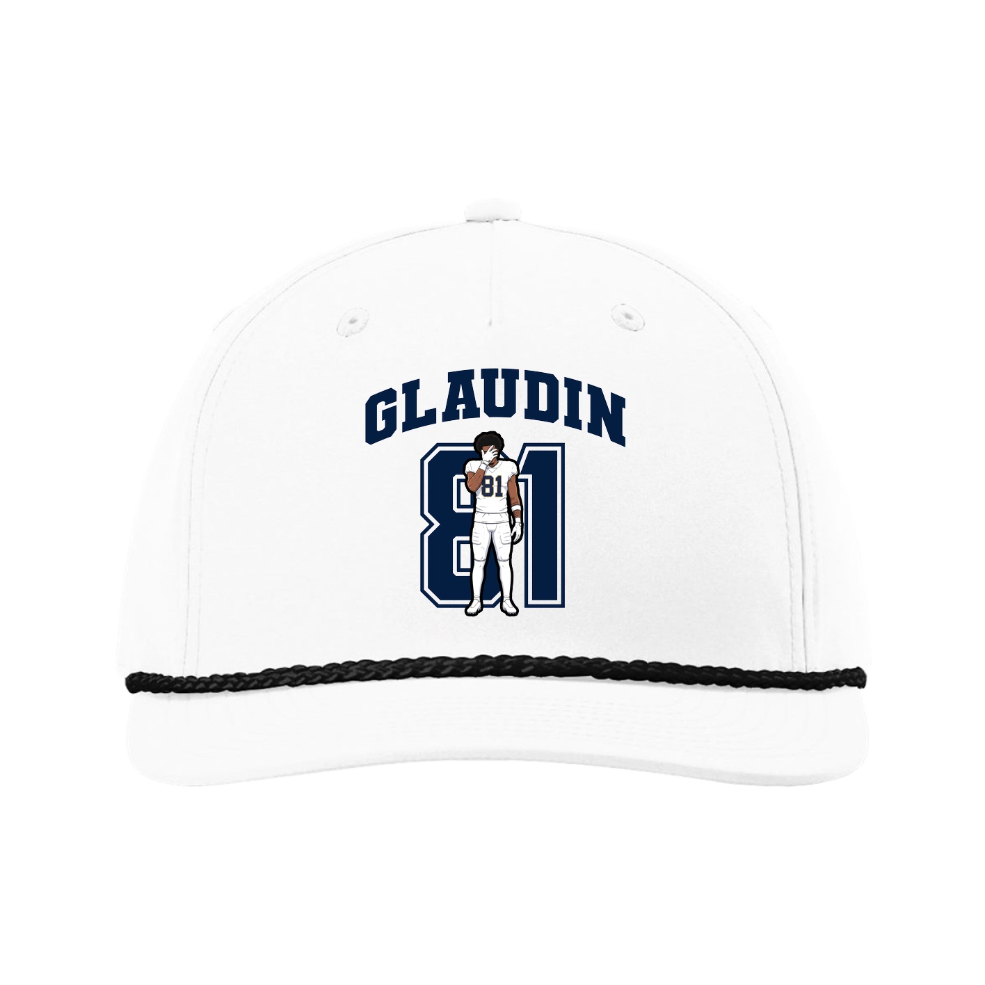 Five-Panel Classic Rope Cap — Number in White