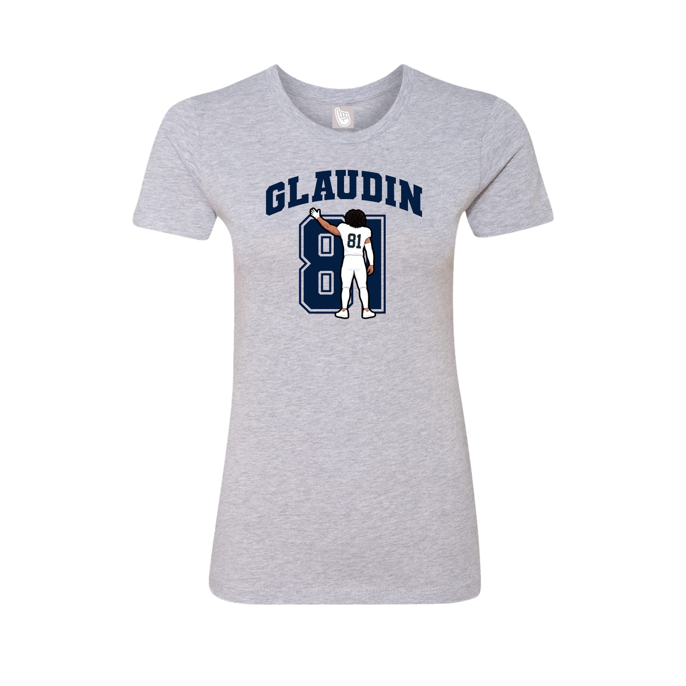 Fitted Women's Tee — Number in Grey