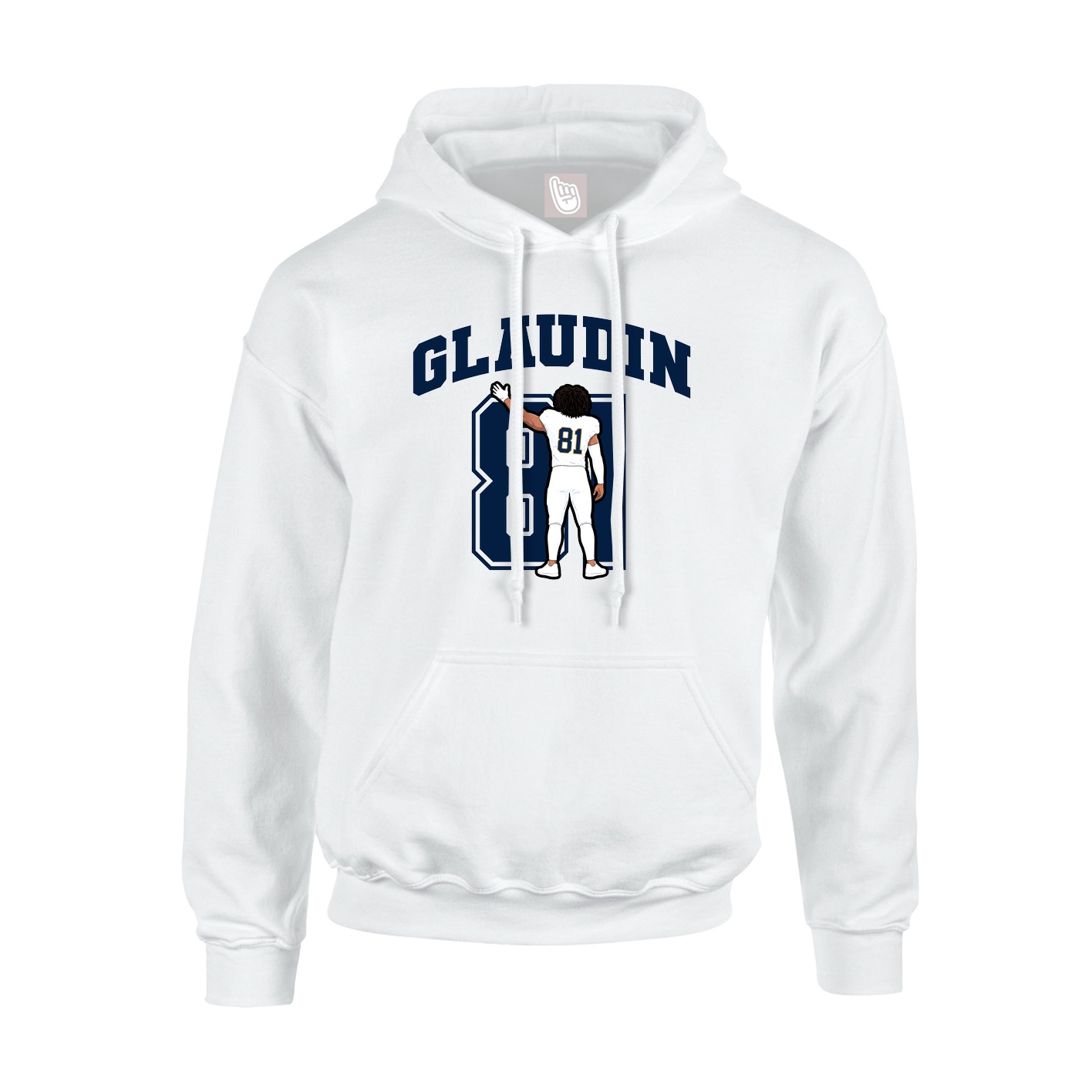Hoodie — Number in White