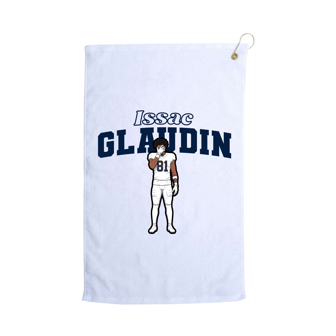 Golf Towel — Name Arch in White