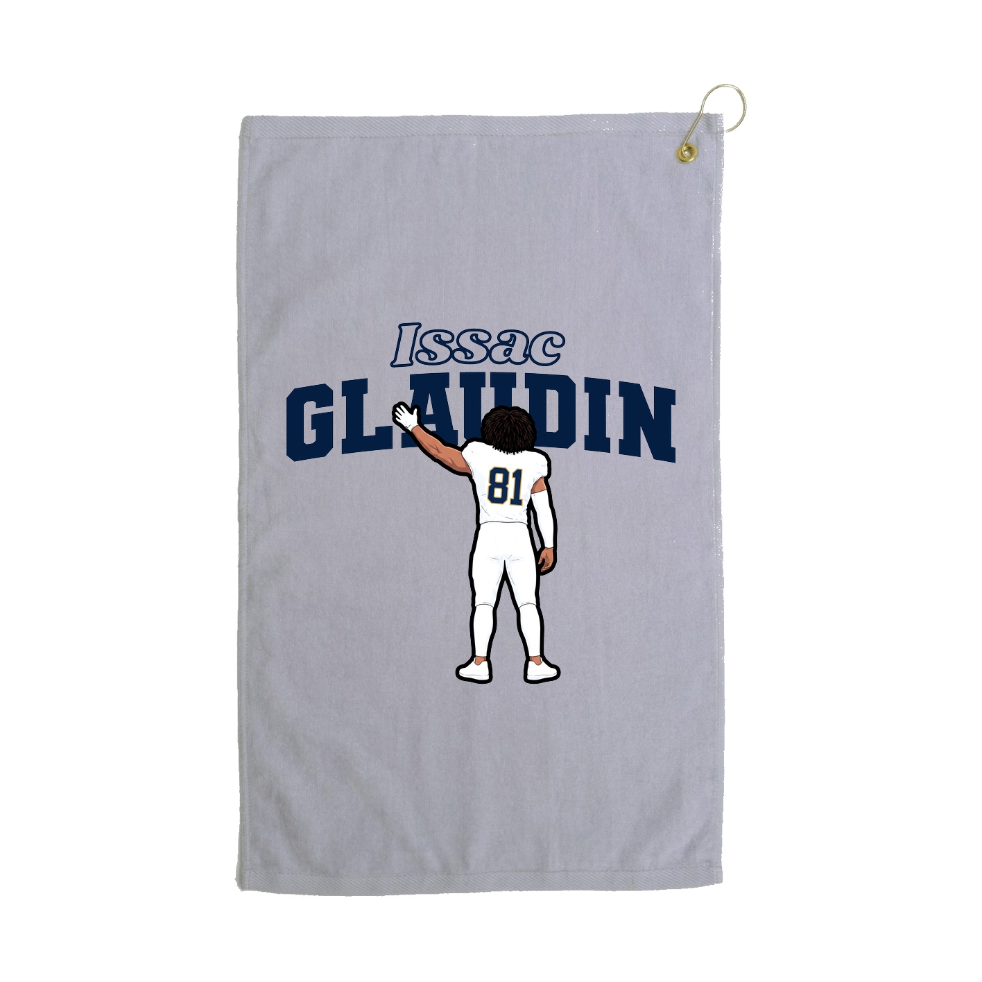 Golf Towel — Name Arch in Grey
