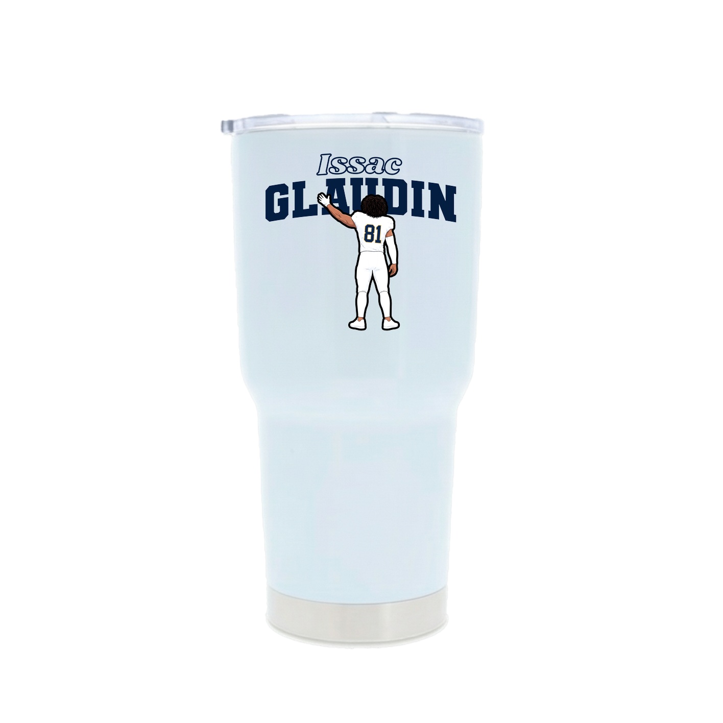 30oz Stainless Steel Tumbler — Name Arch in White