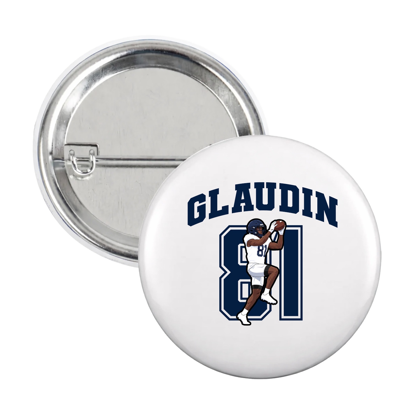 Game Day Button — Number in White