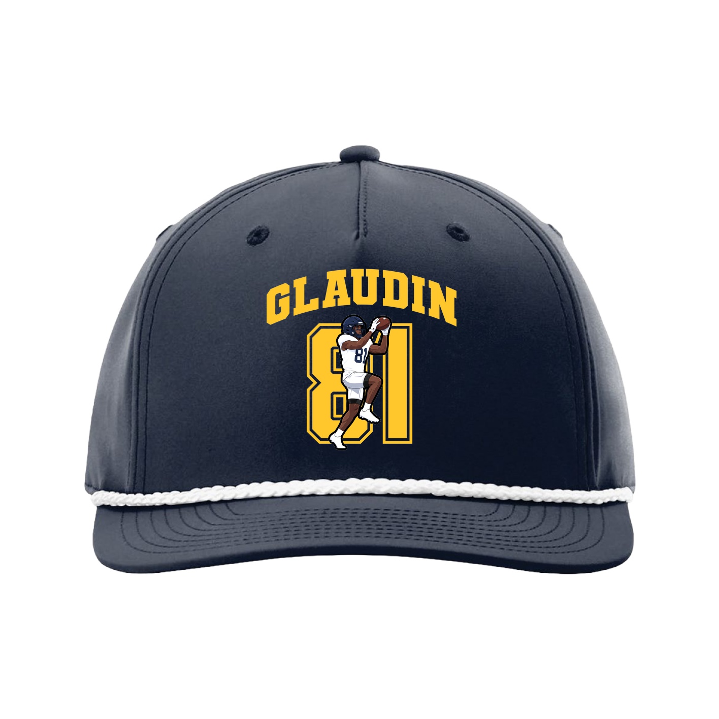 Five-Panel Classic Rope Cap — Number in Navy