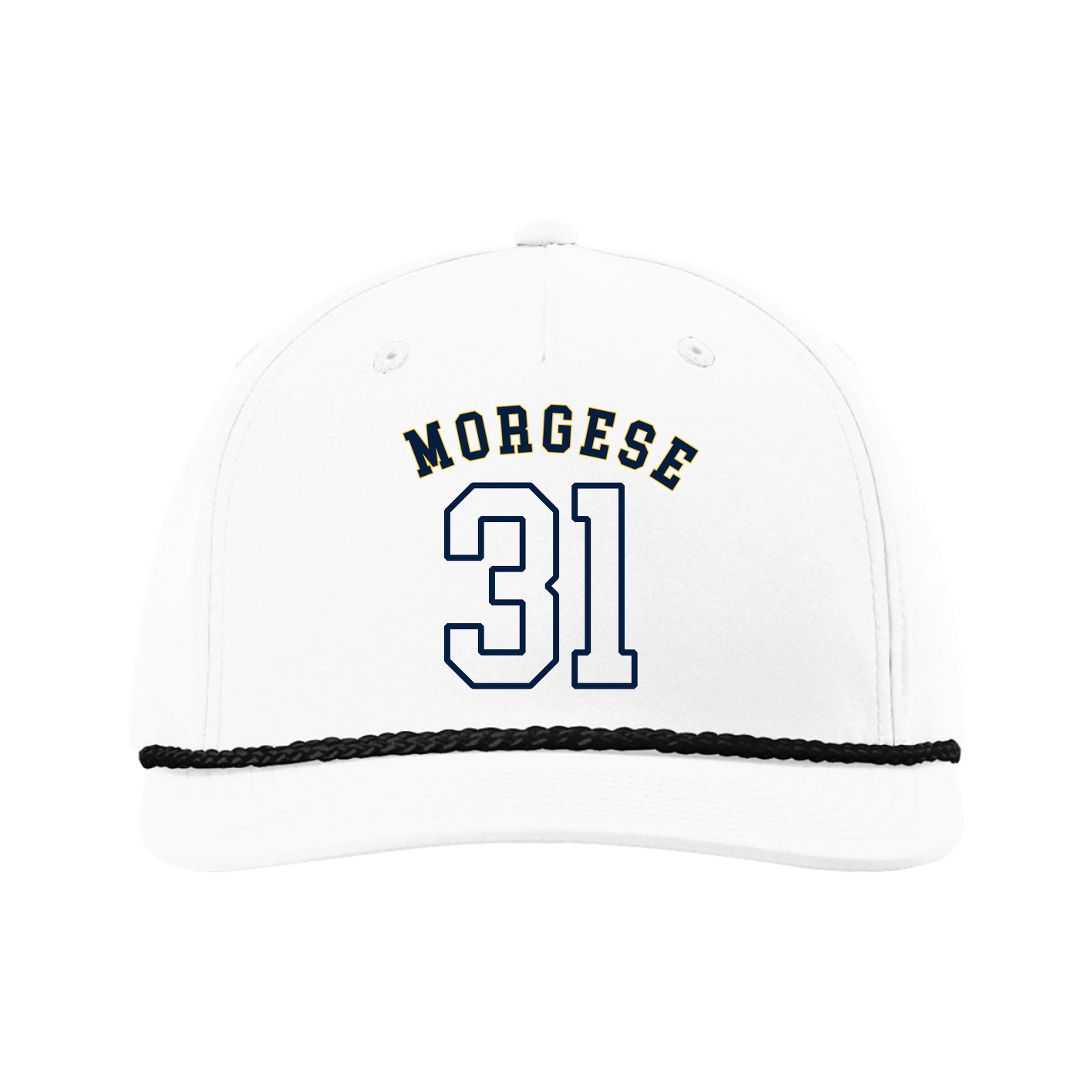 Five-Panel Classic Rope Cap — Shirsey Arch in White