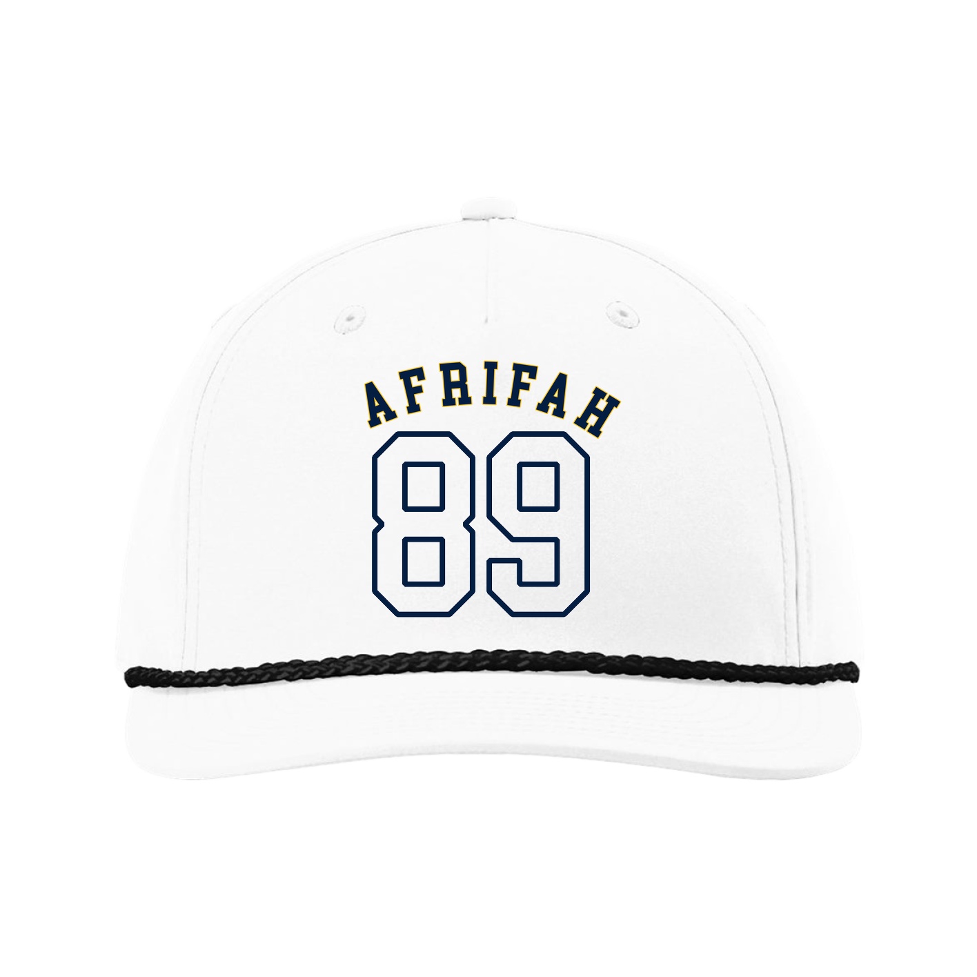 Five-Panel Classic Rope Cap — Shirsey Arch in White