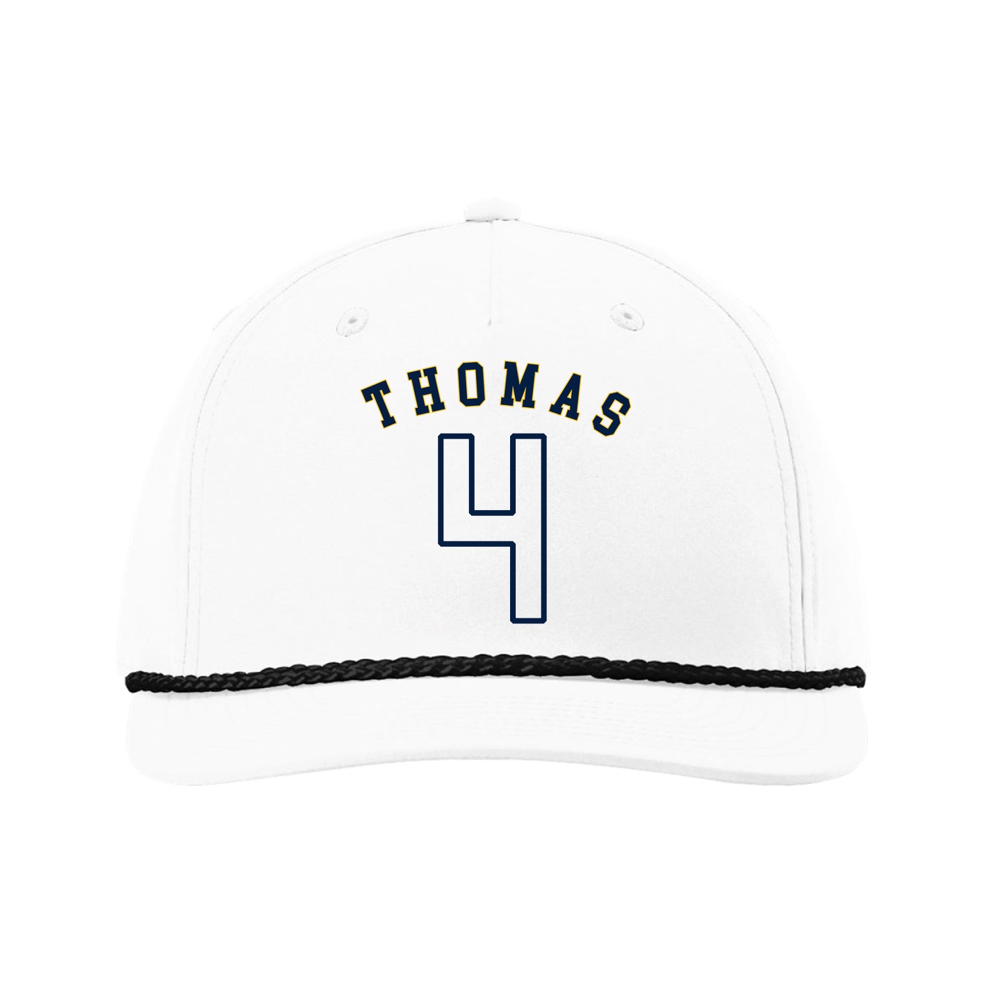 Five-Panel Classic Rope Cap — Shirsey Arch in White