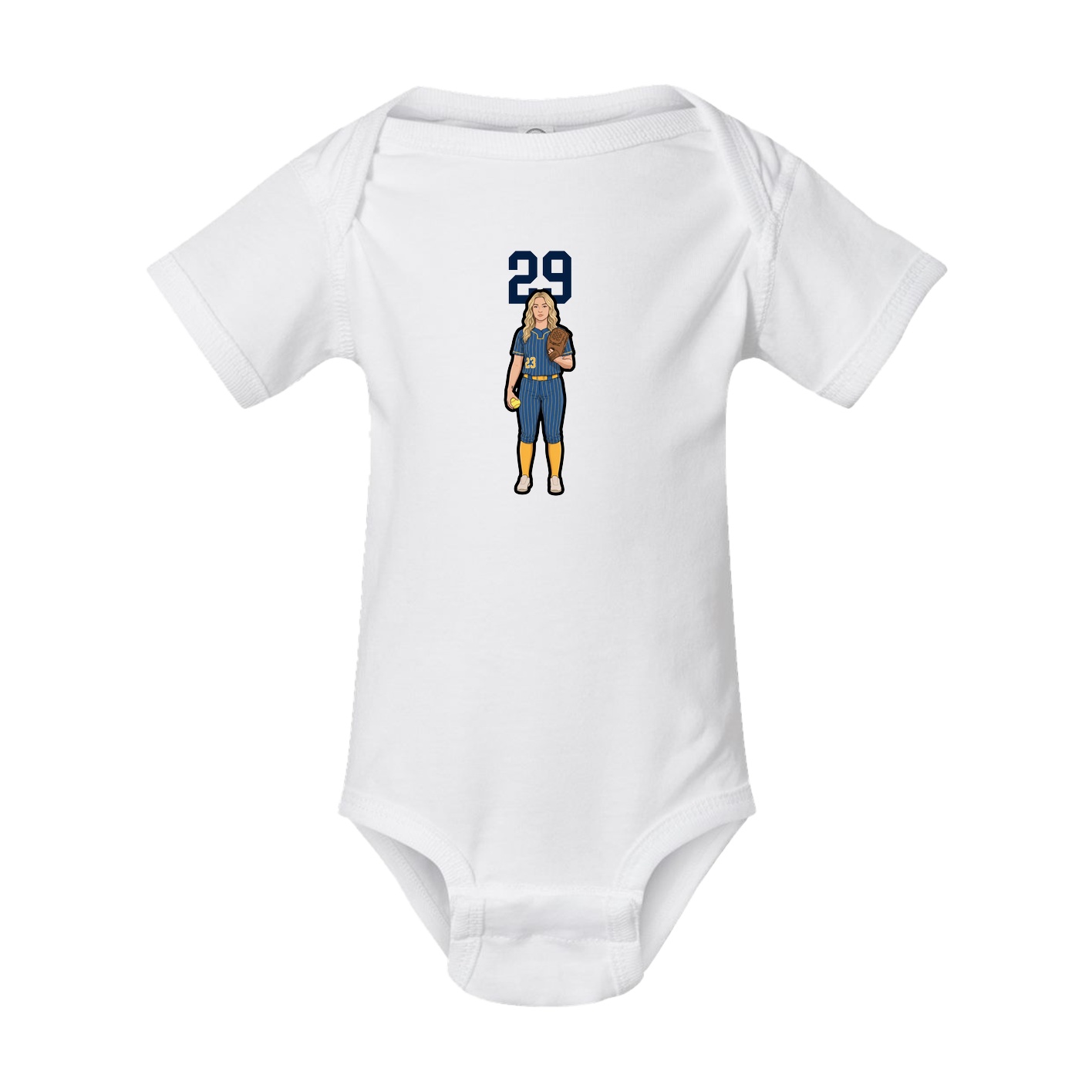 Baby Onesie — Number Top in White