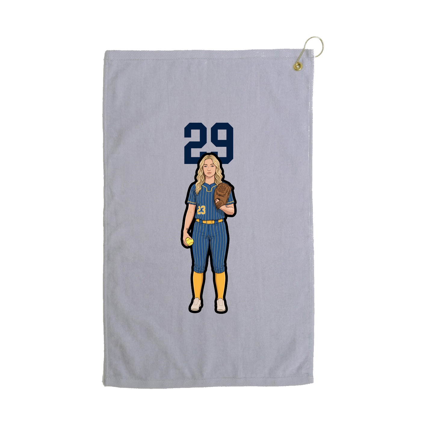 Golf Towel — Number Top in Grey