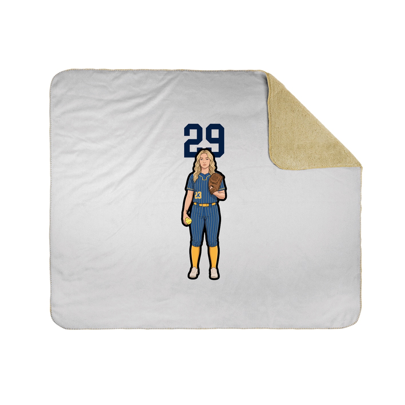 Throw Blanket — Number Top in White