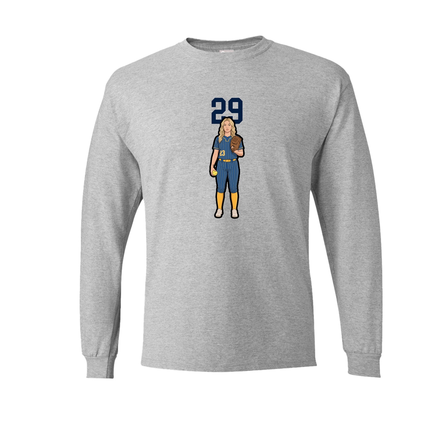 Long Sleeve Tee — Number Top in Grey