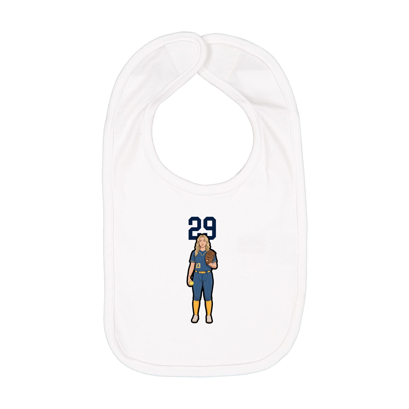 Infant Bib — Number Top in White