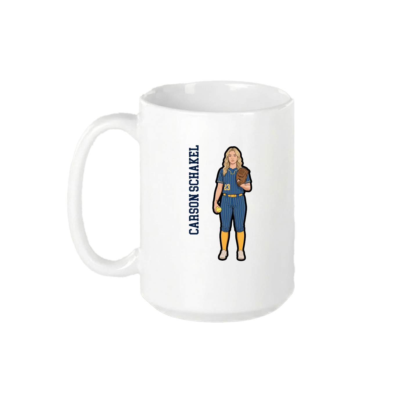 15oz Coffee Mug — Name Vertical in White