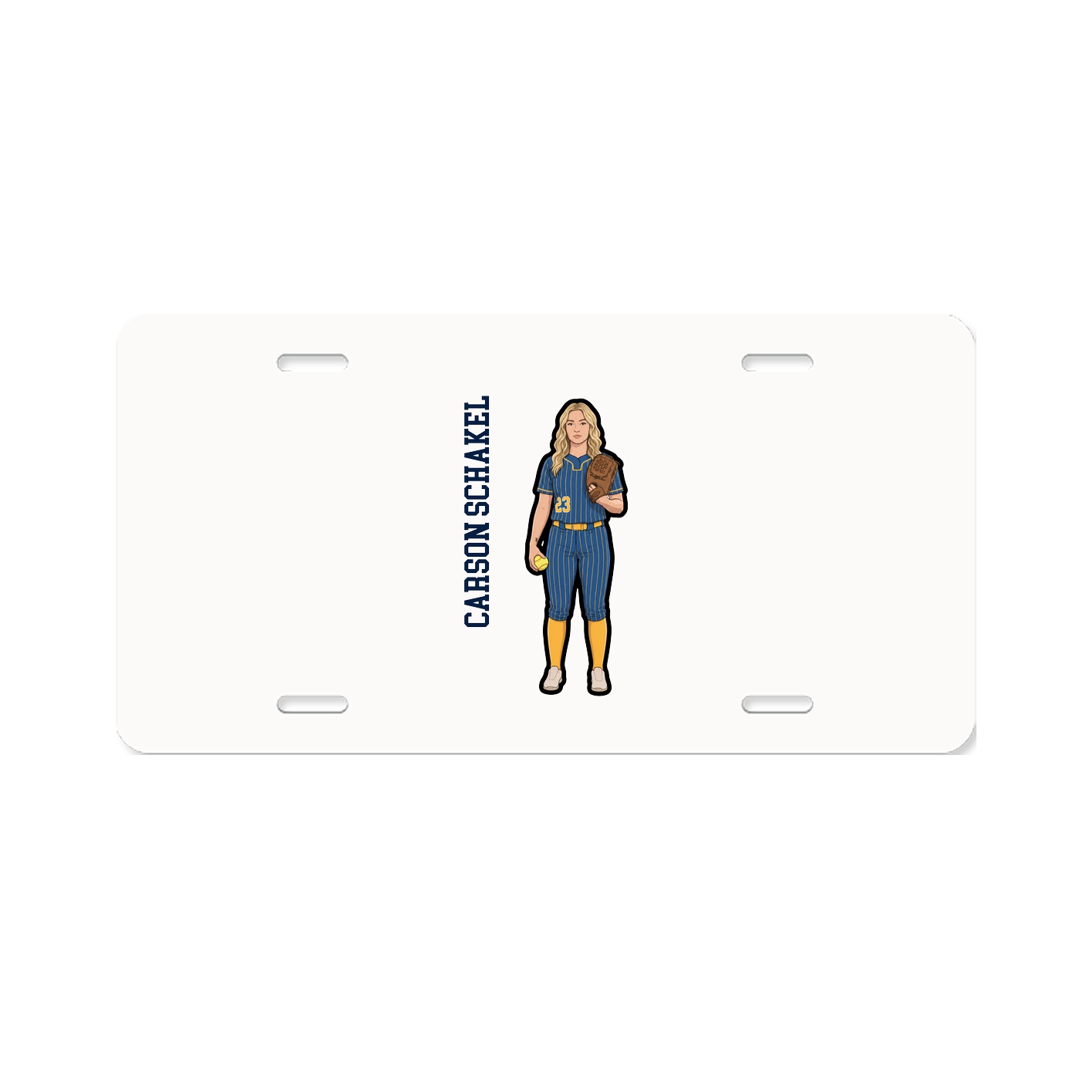 License Plate — Name Vertical in Classic