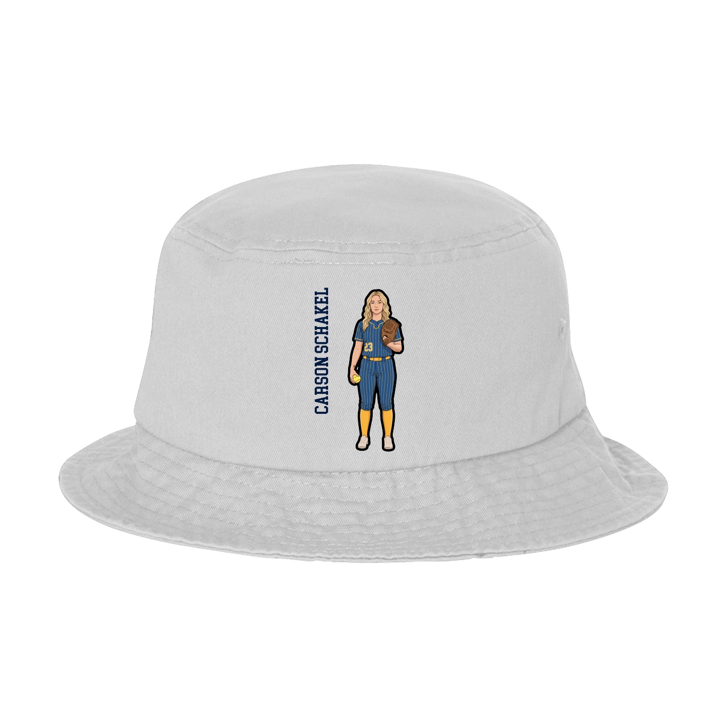 Bucket Cap — Name Vertical in White