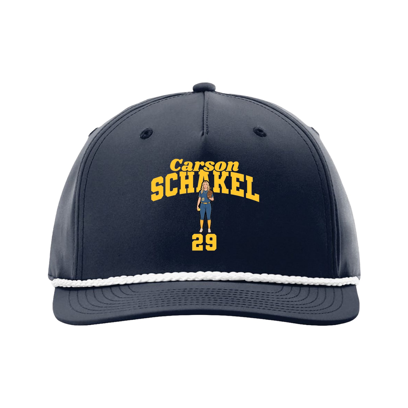 Five-Panel Classic Rope Cap — Signature Arch in Navy