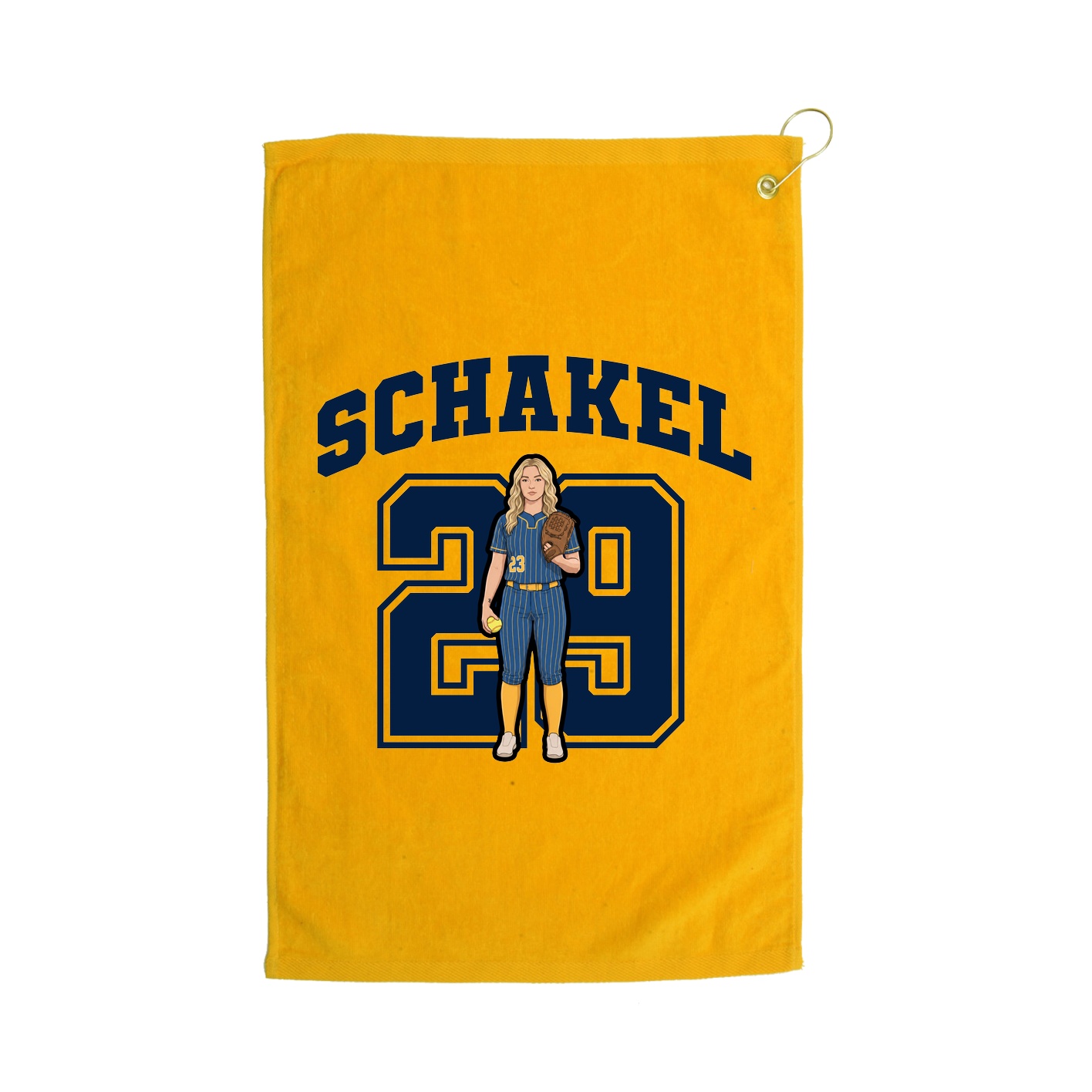 Golf Towel — Number in Gold