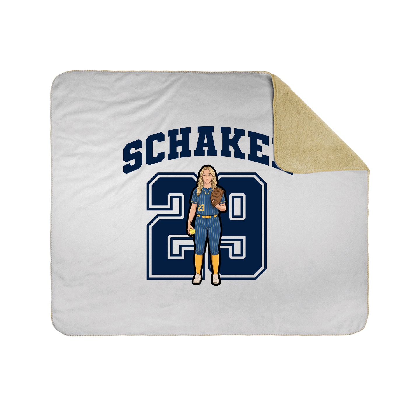 Throw Blanket — Number in White