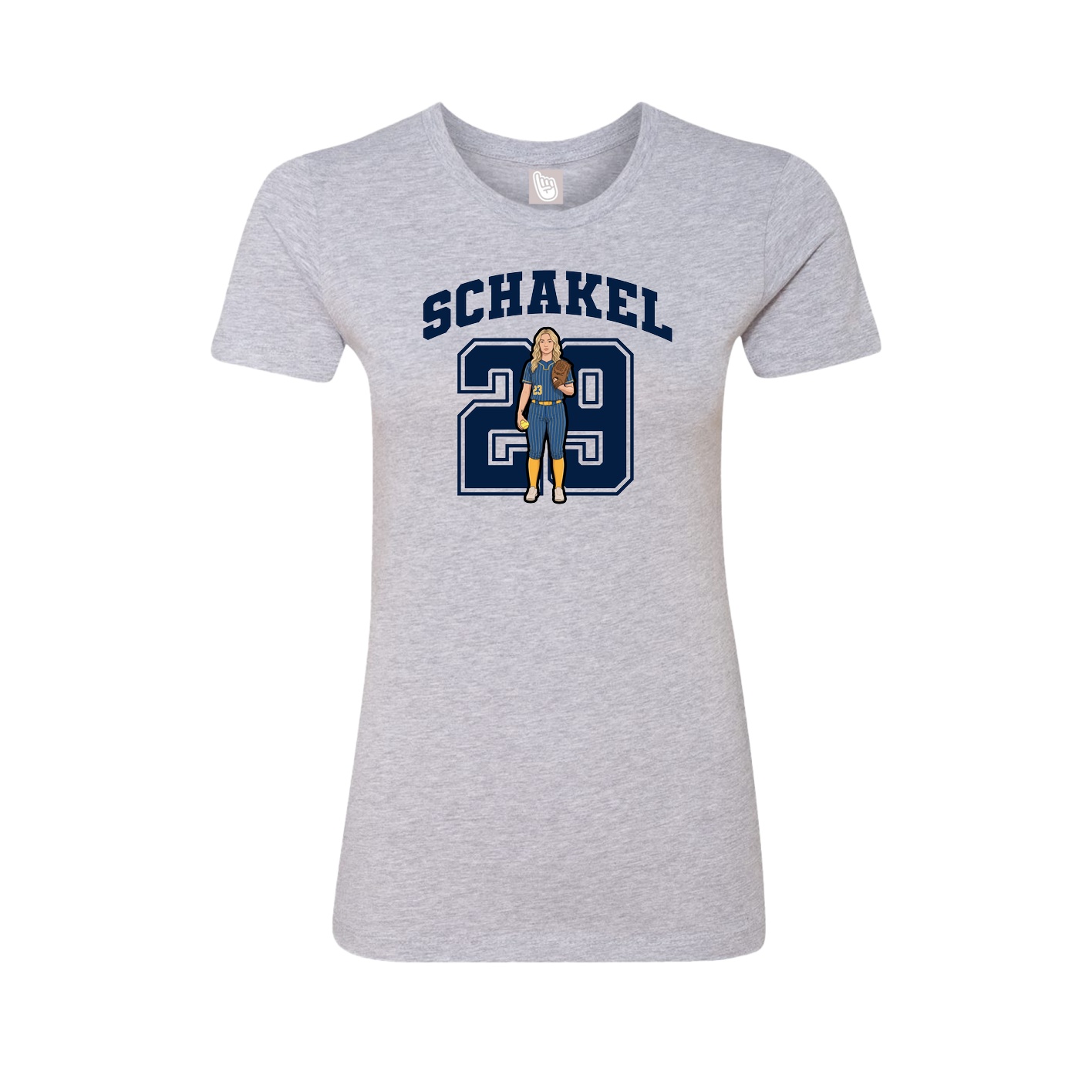 Fitted Women's Tee — Number in Grey