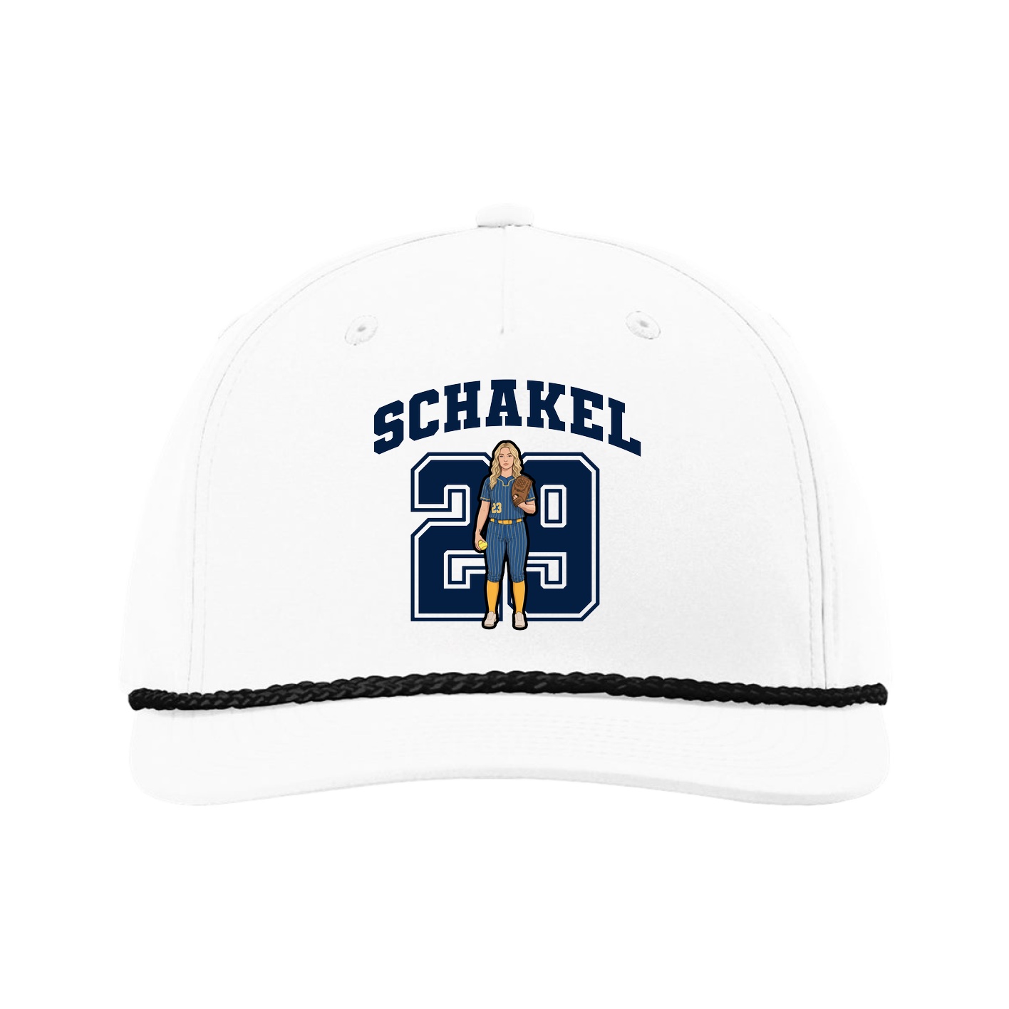 Five-Panel Classic Rope Cap — Number in White