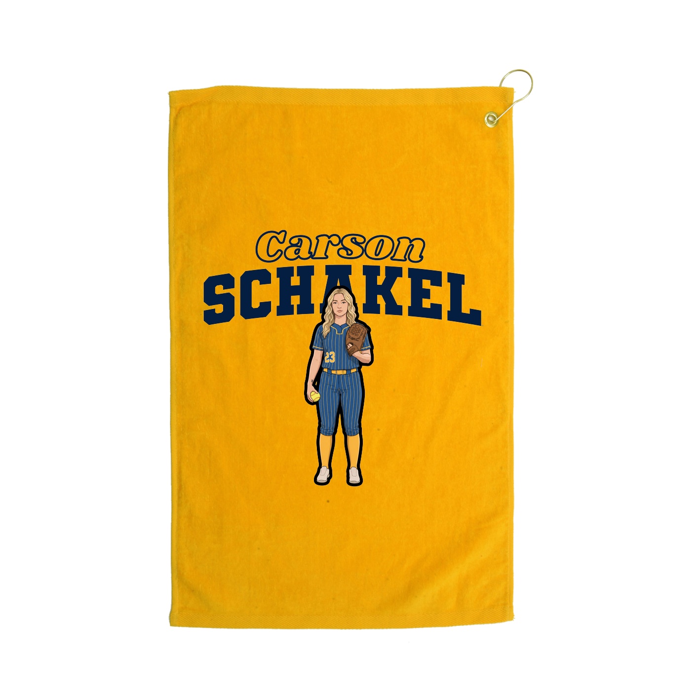 Golf Towel — Name Arch in Gold
