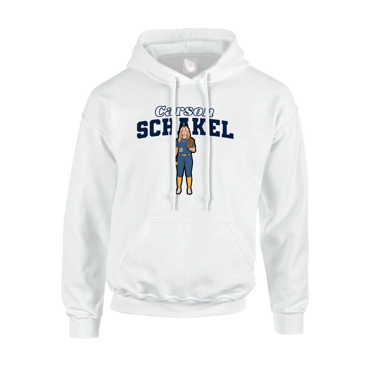 Youth Hoodie — Name Arch in White