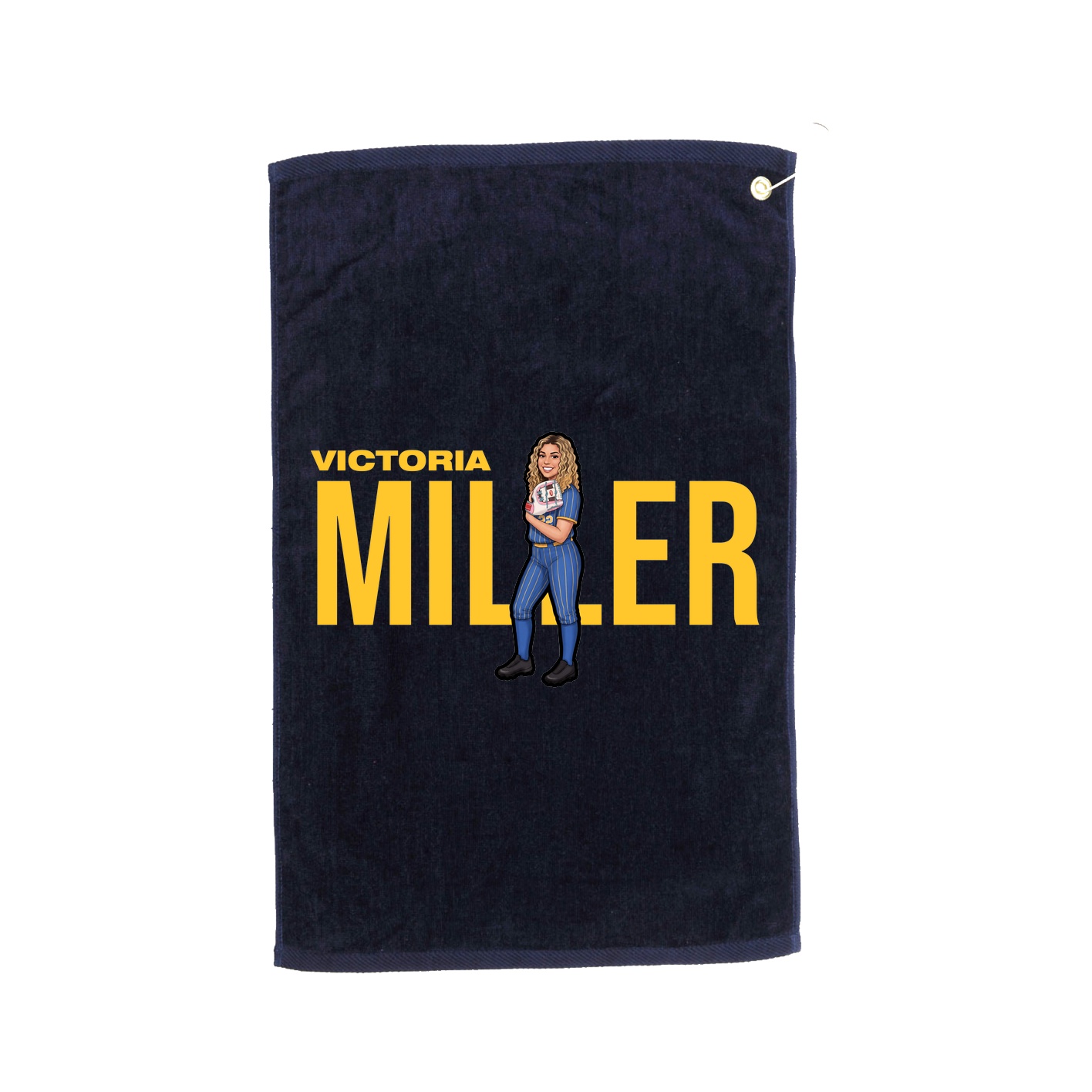 Golf Towel — Player Name in Navy