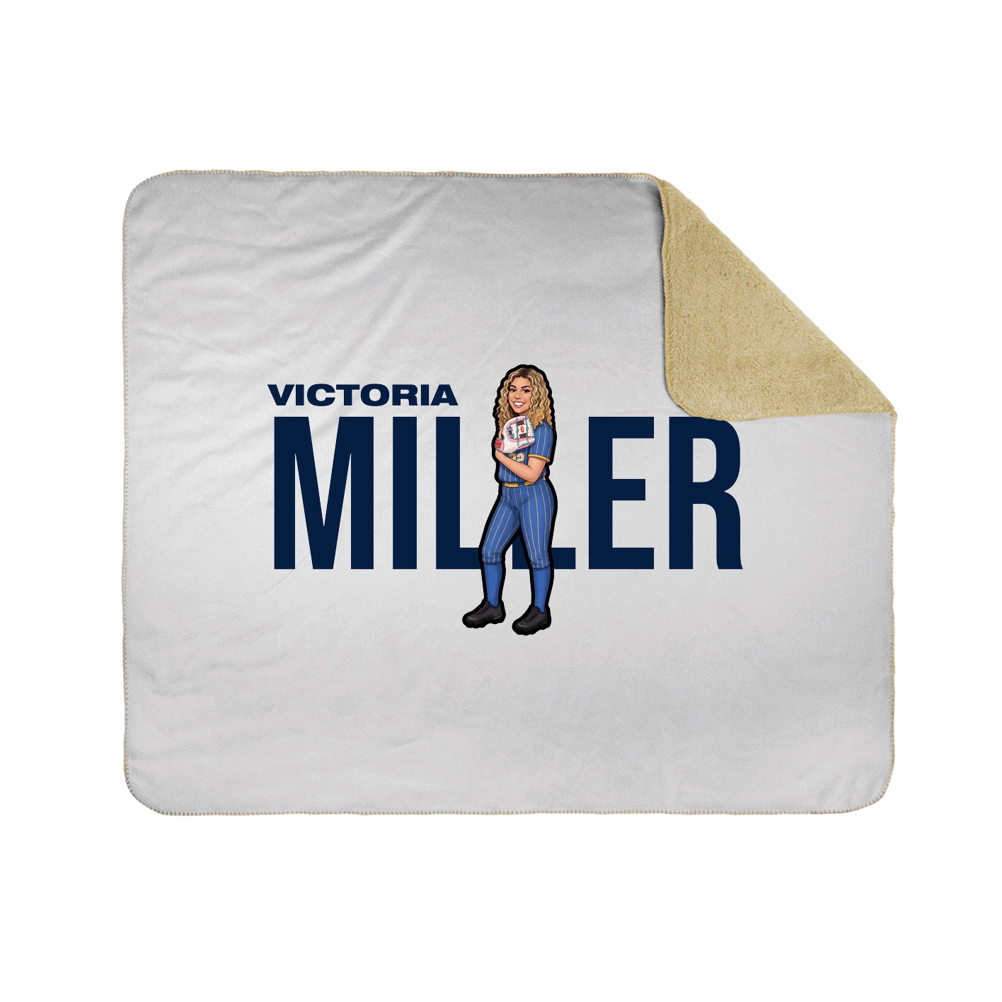 Throw Blanket — Player Name in White