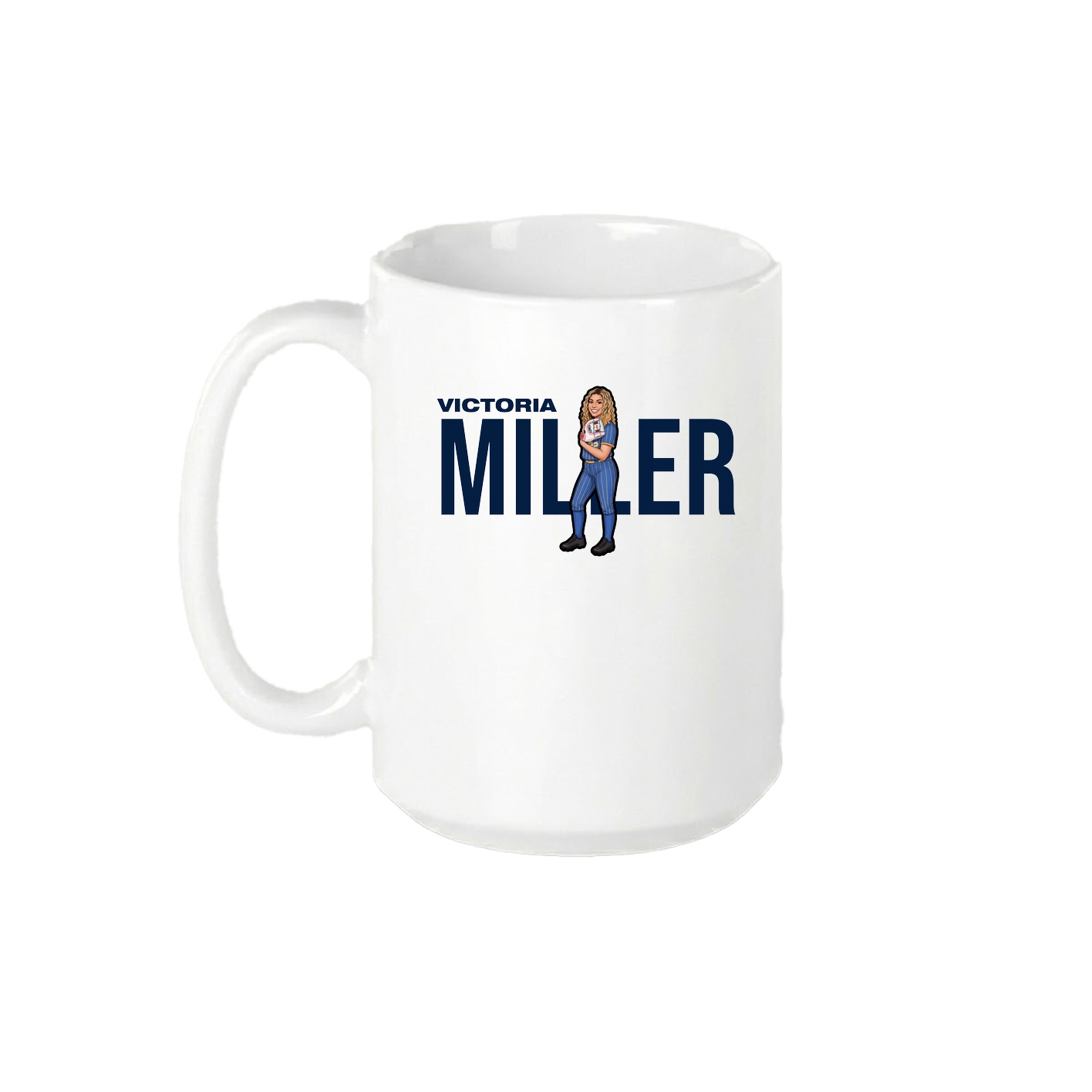 15oz Coffee Mug — Player Name in White