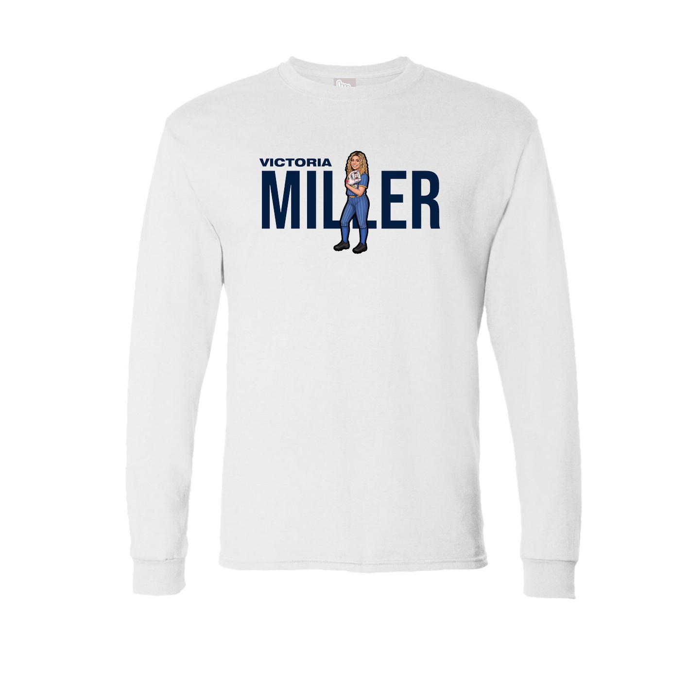 Long Sleeve Tee — Player Name in White