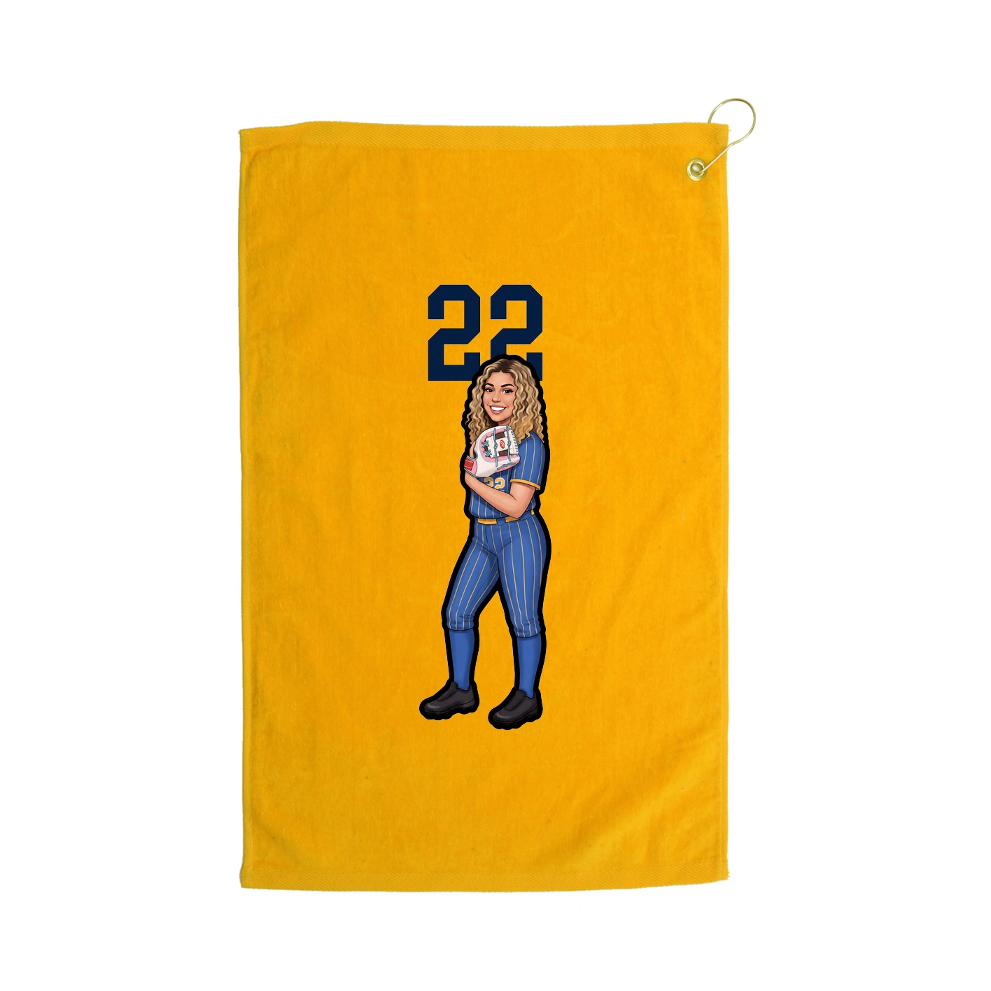 Golf Towel — Number Top in Gold