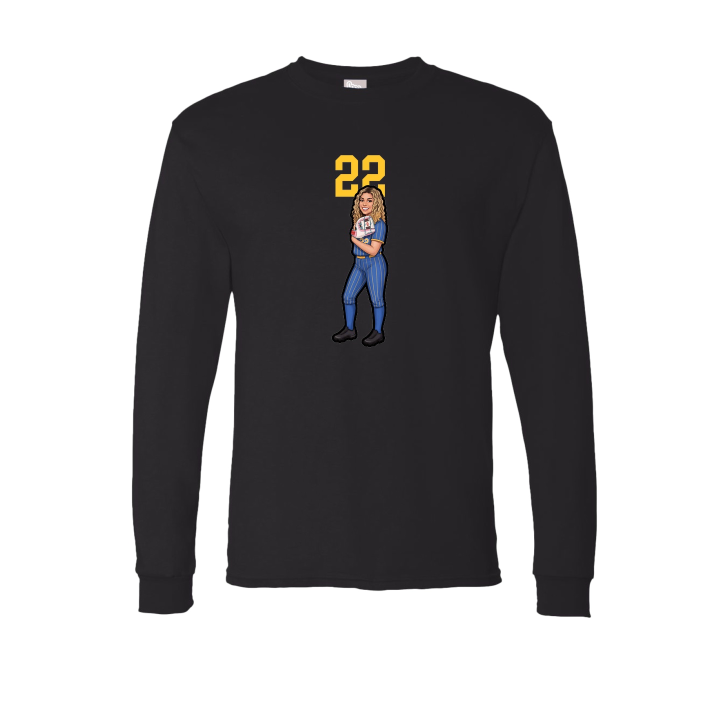 Long Sleeve Tee — Number Top in Black