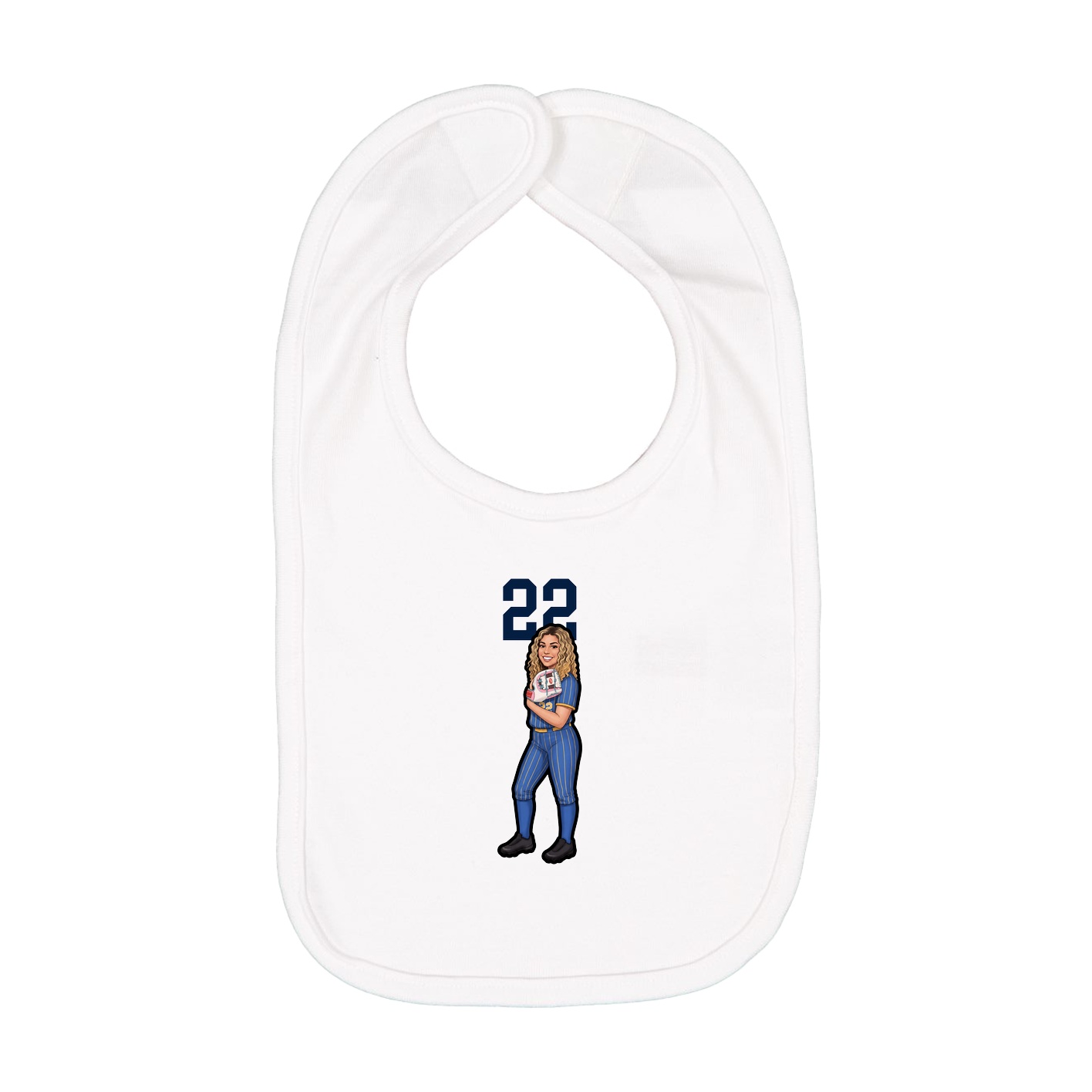 Infant Bib — Number Top in White