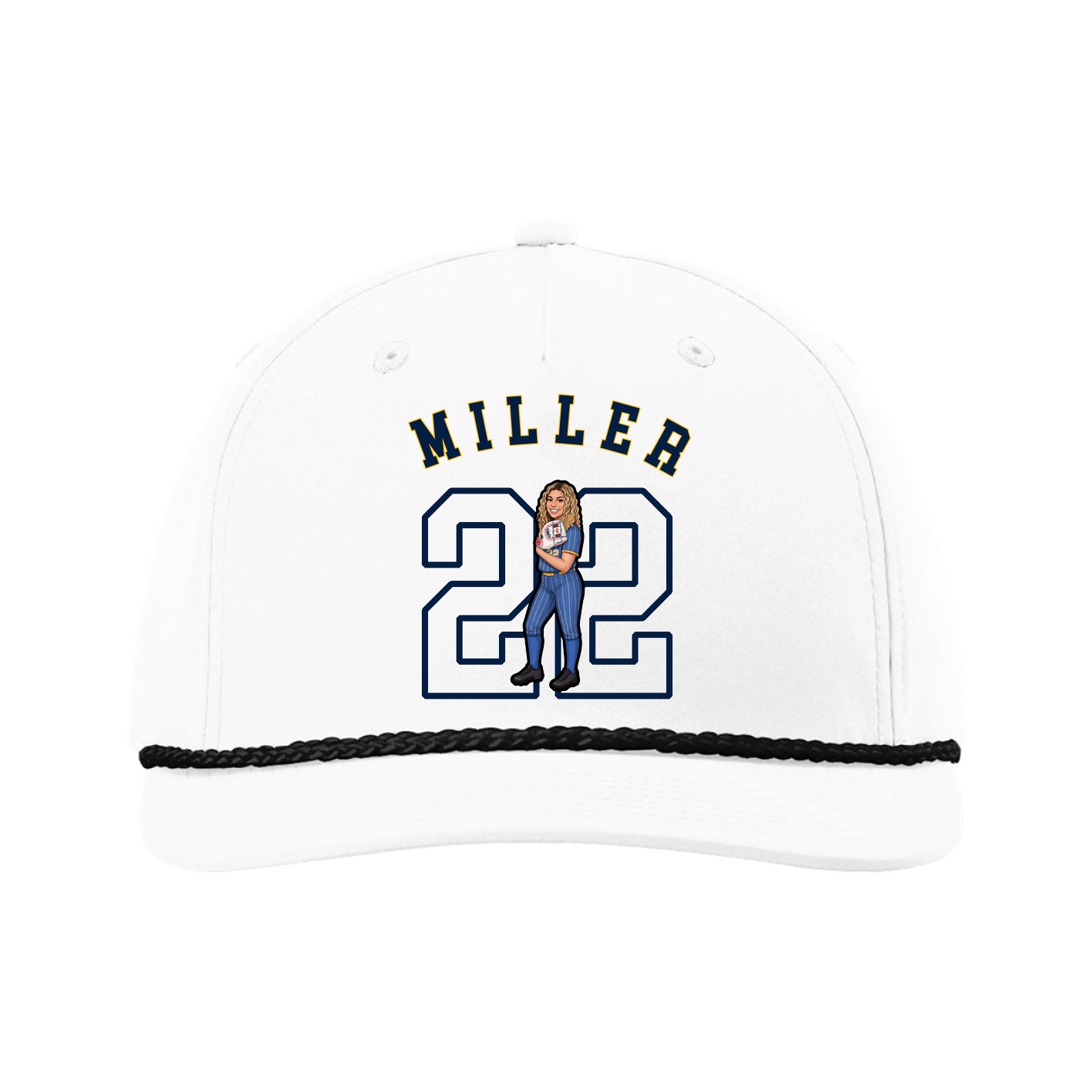Five-Panel Classic Rope Cap — Shirsey Arch in White